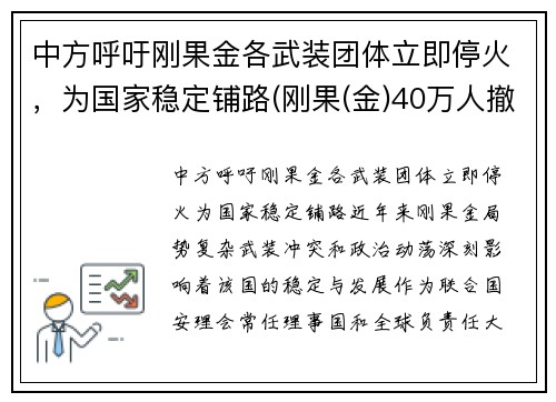 中方呼吁刚果金各武装团体立即停火，为国家稳定铺路(刚果(金)40万人撤离)